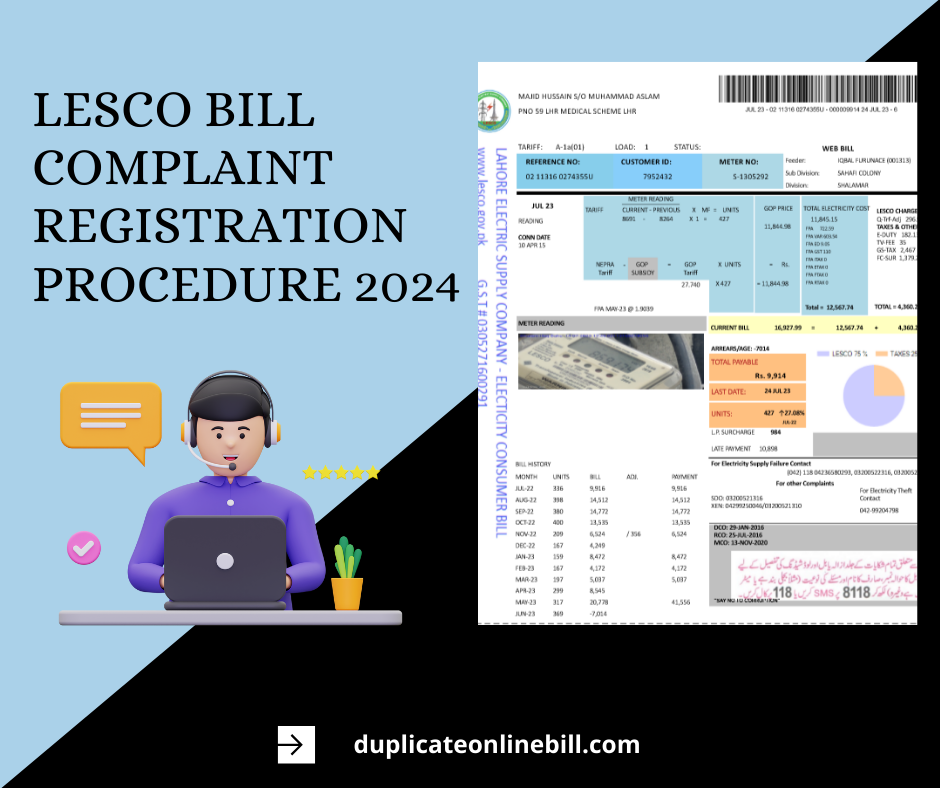 Lesco Bill Complaint Registration Procedure 2024