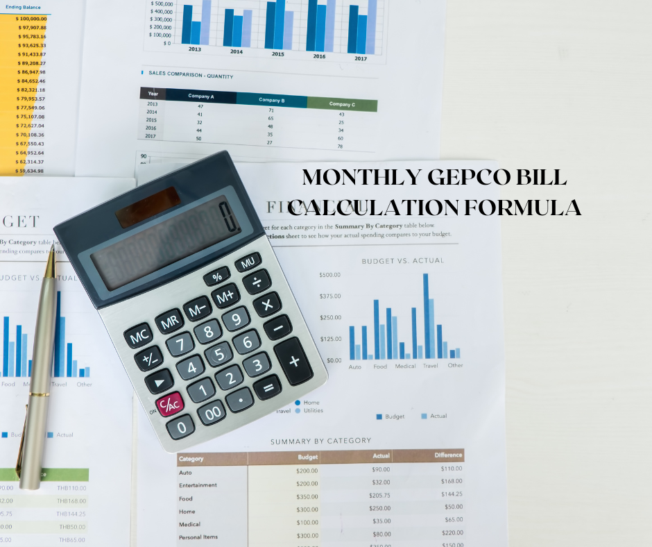 Monthly GEPCO Bill Calculation Formula